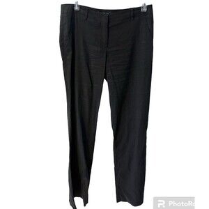 Theory Pants Womens Sz 6 Black Cargo Linen Pockets USA minimalist stretch beachy
